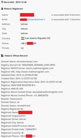 WHOIS data for whoisdomainpc.com